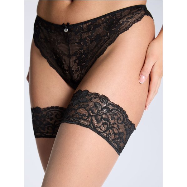 Boux Avenue Black lace top hold ups - 03 Medium - L