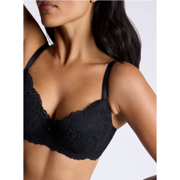 Boux Avenue Billie lace balconette bra - Black - 30B