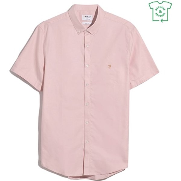 Farah Brewer Short Sleeve Oxford Shirt - Pink - M