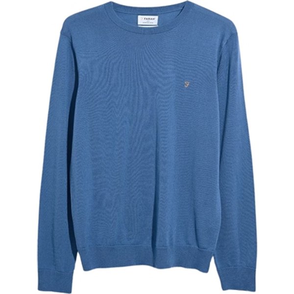 Farah Mullen Merino Crew Neck Sweater - Blue - XL