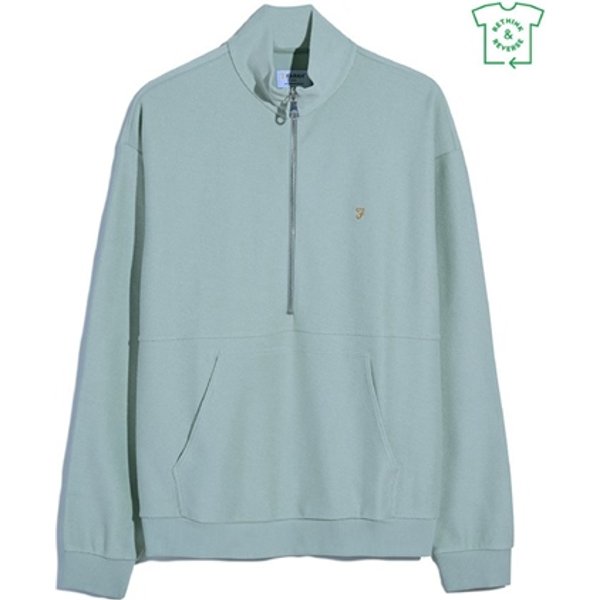Farah Swaton Half Zip Sweatshirt - Green - L