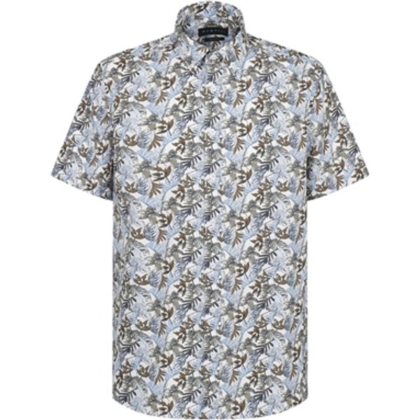 Bugatti Casual Leaf Print Short Sleeve Shirt - Beige - M
