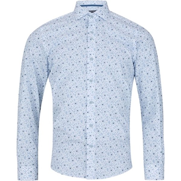 Remus Uomo Frank Tapered Print Shirt - Blue - 16