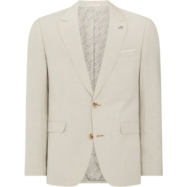 Remus Uomo Linen-Blend Suit Jacket - Stone - 38R