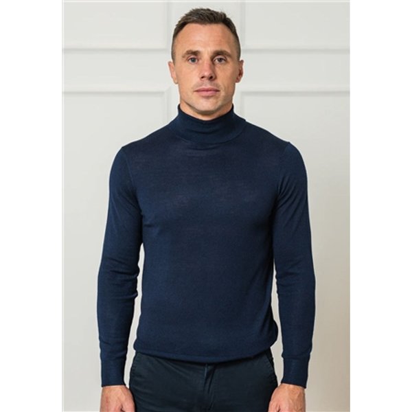 Xv Kings Mcbryde Polo Neck Sweater - Navy - 2XL
