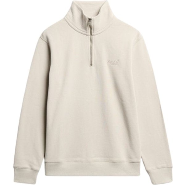 Superdry Essential Logo Henley Half Zip Sweatshirt - Beige - XL