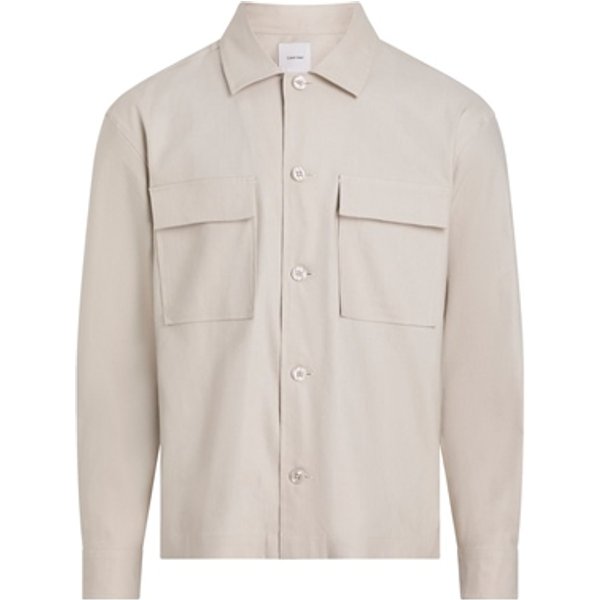 Calvin Klein Linen Lyocell Over Shirt - Grey - S
