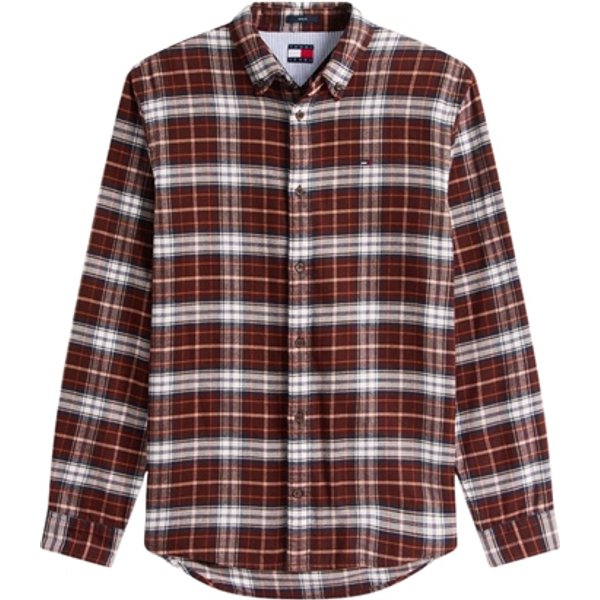Tommy Jeans Regular Fit Check Flannel Shirt - Brown - S