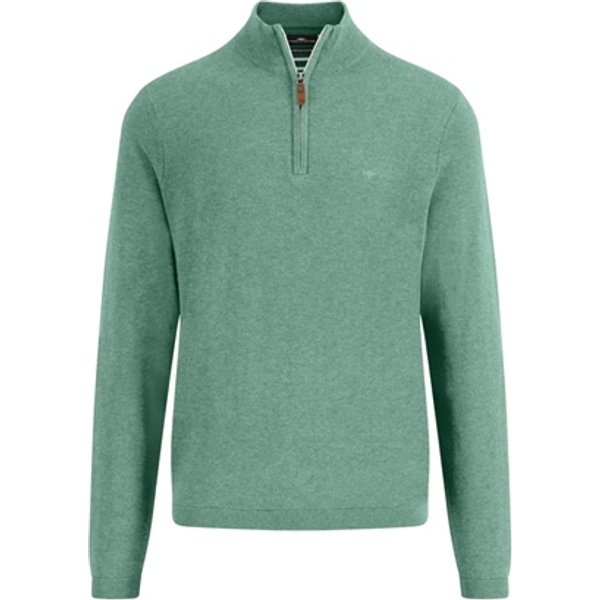 Fynch Hatton Air Cotton 1/4 Zip Knited Sweater - Green - XL