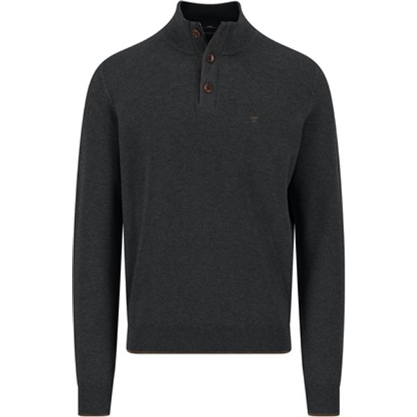 Fynch Hatton Troyer Button Cotton Sweater - Black - 2XL