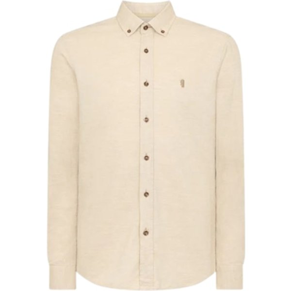Remus Uomo Parker Tapered Fit Cotton Shirt - Beige - S