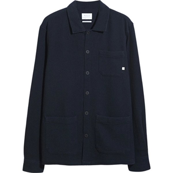 Farah Castlefield Waffle Overshirt - Navy - M