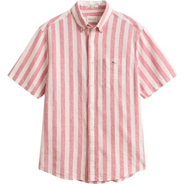 Gant Cotton Linen Stripe Shirt - Pink - 2XL