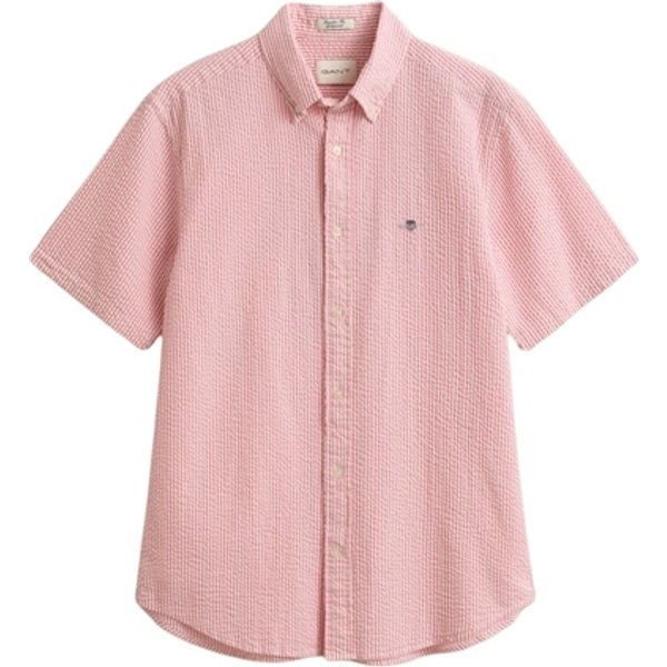 Gant Seersucker Stripe Ss Shirt - Pink - M