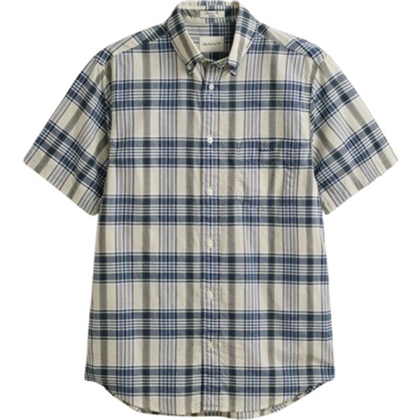 Gant Indian Madras Check Ss Shirt - Blue - M