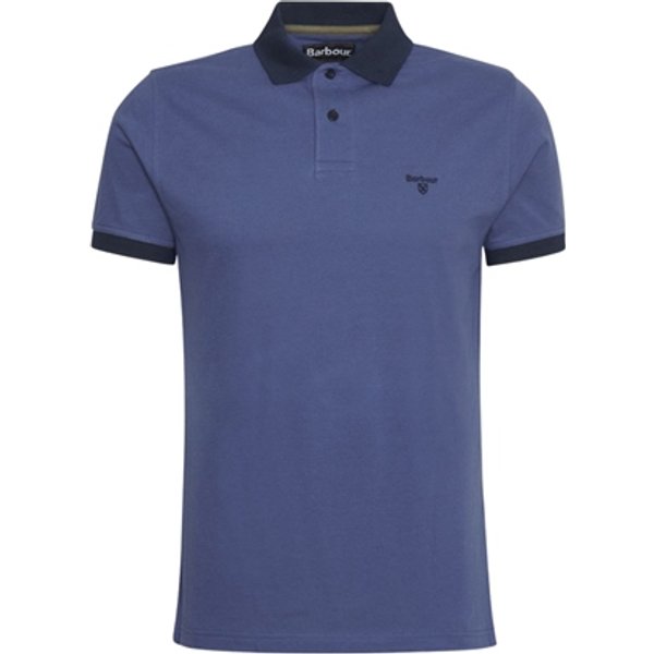 Barbour Lynmouth Tipped Tailored Fit Polo Shirt - Ocean Blue - M