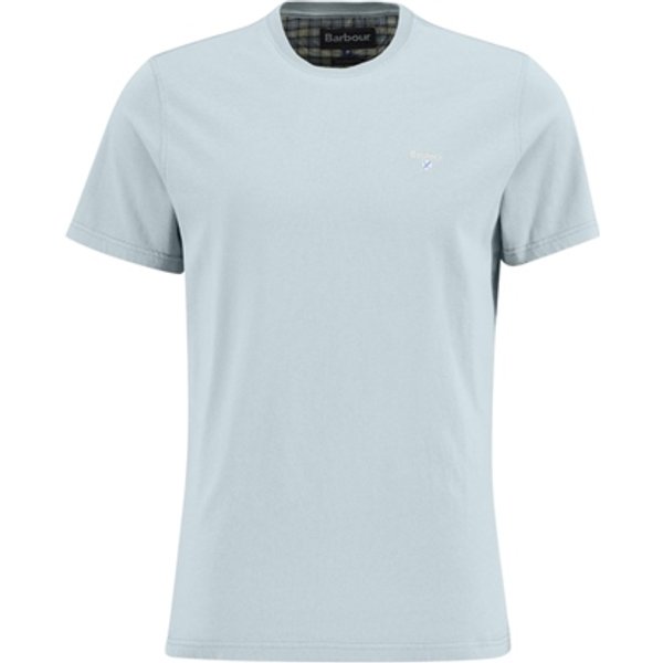 Barbour Tartan Sports T-Shirt - Sky Blue - S