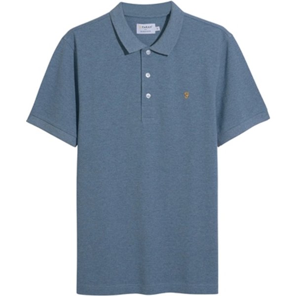 Farah Blanes Organic Cotton Polo Shirt - Blue Tide - L