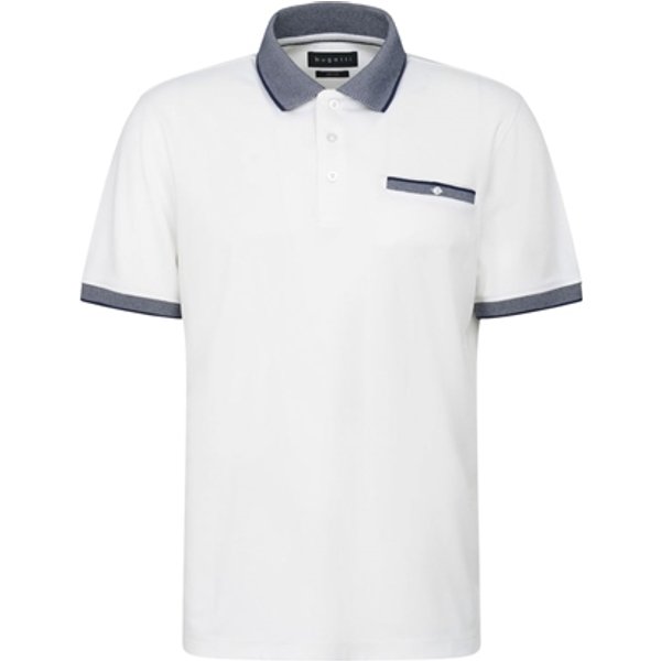 Bugatti Modern Polo Shirt with Breast Pocket - White - L