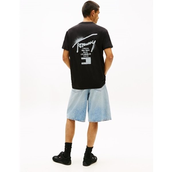 Tommy Jeans Signature Back Logo Jersey T-Shirt - Black - XL