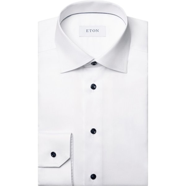 Eton Solid Signature Twill Formal Shirt - White - 17