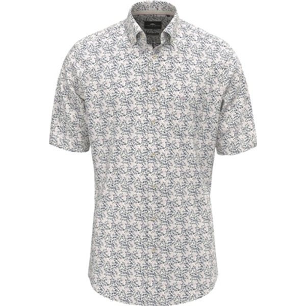 Fynch Hatton Summer Flower Print Short Sleeved Shirt - Beige - XL