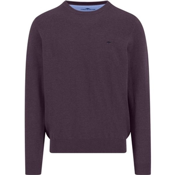 Fynch Hatton Fine Knit Cotton Crewneck Sweater - Purple - 2XL