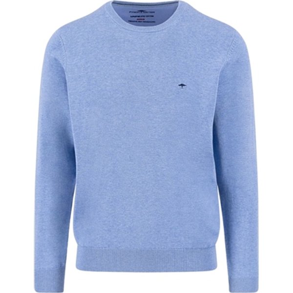 Fynch Hatton Fine Knit Crew Neck Sweater - Crystal Blue - L