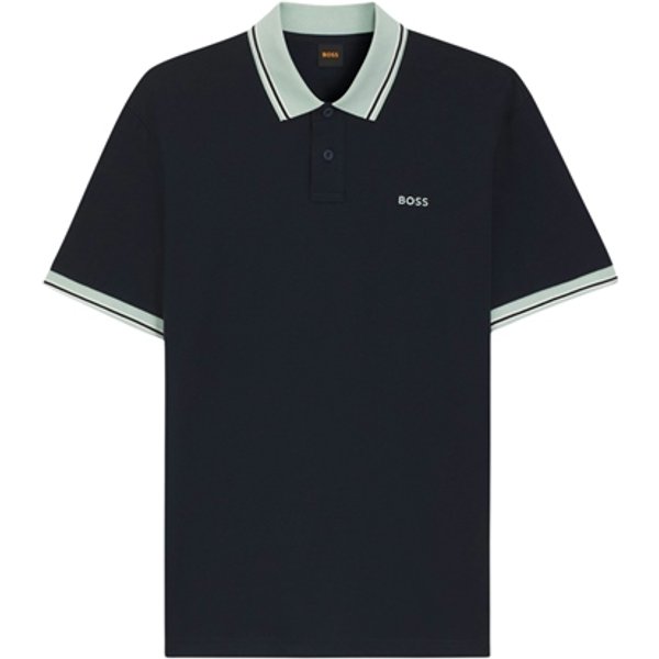 Boss Pe Blocks Cotton-jersey Polo Shirt - Navy - L