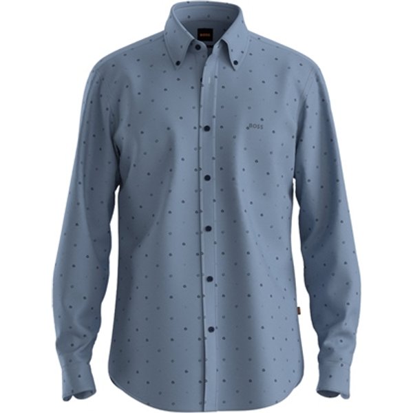Boss Rickert_M Long Sleeve Patterned Shirt - Blue - M