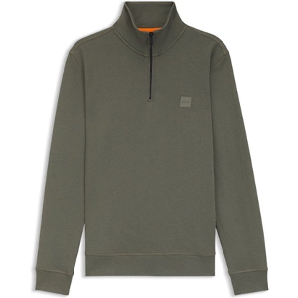Boss Zetrust Cotton-Terry Half Zip Sweatshirt - Mushroom - M