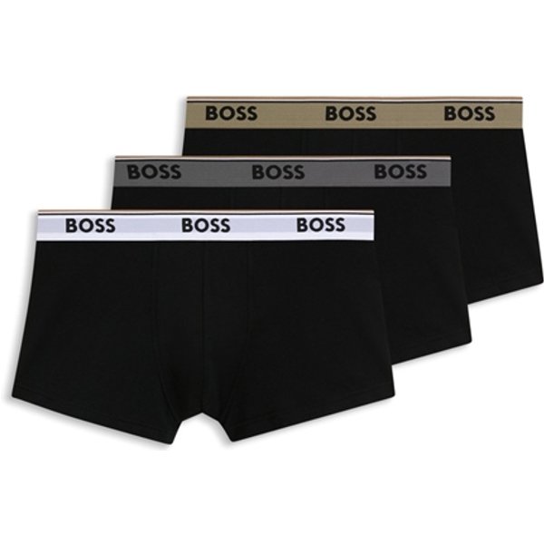 Boss 3 Pack Stretch-Cotton Trunks - Black - S