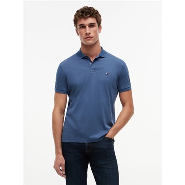 Tommy Hilfiger Liquid Cotton Interlock Knit Polo Shirt - Sea Blue - S