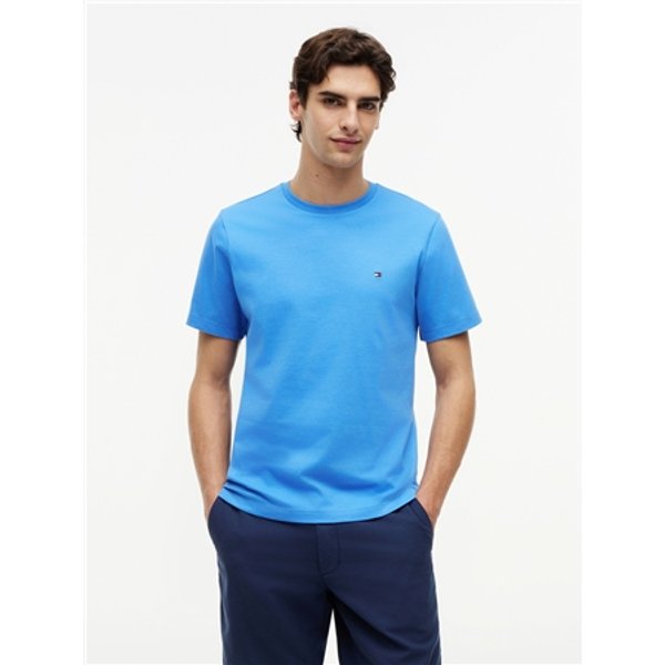 Tommy Hilfiger Flag Embroidery Crew Neck T-Shirt - Spell Blue - 2XL