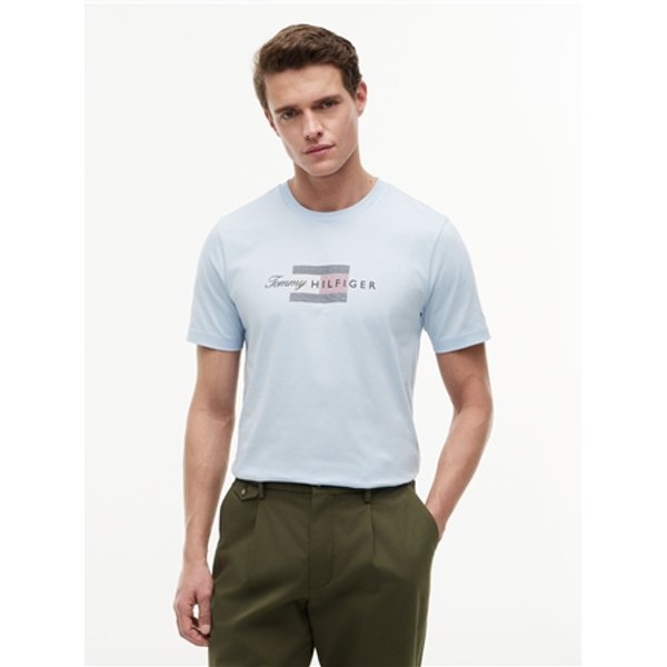 Tommy Hilfiger Script Flag T-shirt - Sky Blue - M