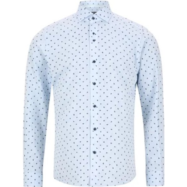 Remus Uomo Frank Tapered Slim Fit Printed Shirt - Blue - 16