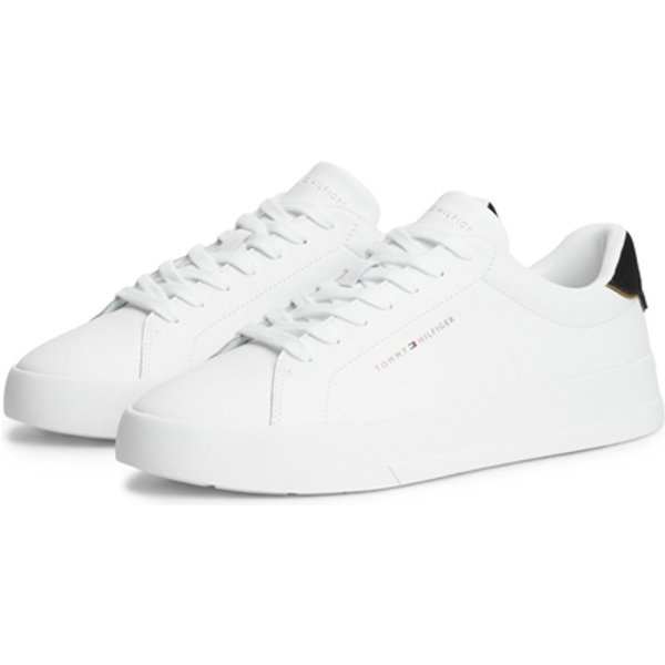 Tommy Hilfiger Court Leather Detail Trainers - White - 44