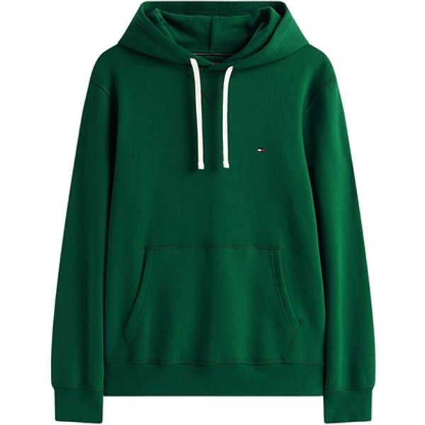 Tommy Hilfiger Peached Fleece Contrast Drawstring Hoodie - Green - XL