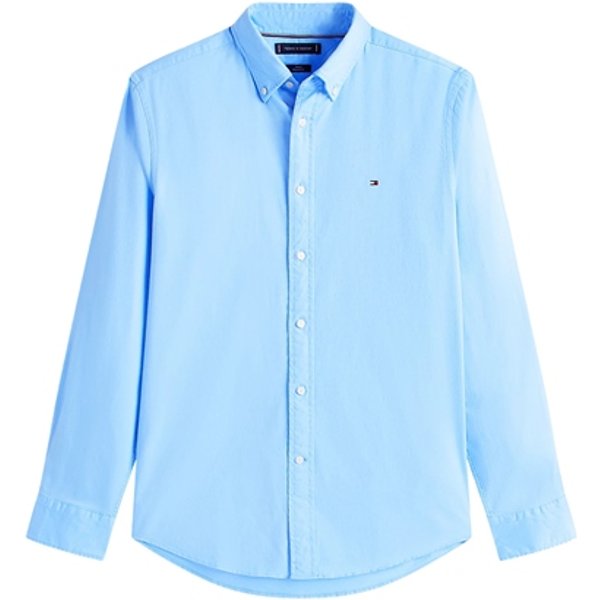 Tommy Hilfiger Flex Flannel Solid Coloured Shirt - Blue - M