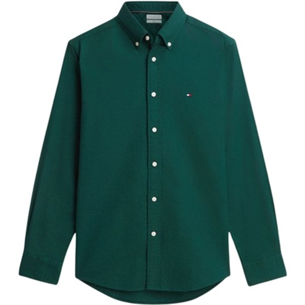 Tommy Hilfiger Flex Flannel Solid Coloured Shirt - Green - M