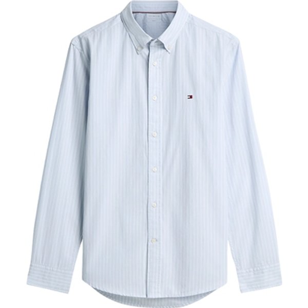 Tommy Hilfiger Flex Hairline Poplin Flex Shirt - Blue - L