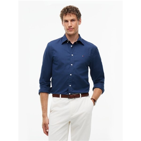 Tommy Hilfiger Dobby Structure Regular Fit Shirt - Navy - S