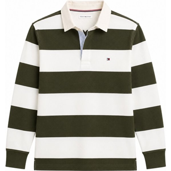 Tommy Hilfiger Essential Stripe Rugby Shirt - Green - S