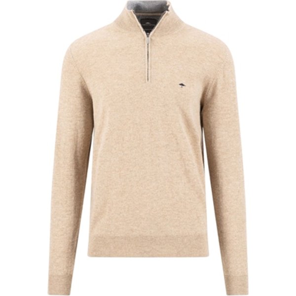 Fynch Hatton Troyer Zip Merino Cashmere - Beige - M