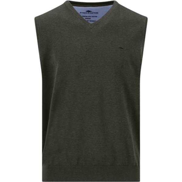 Fynch Hatton Slipover Superfine Vest Sweater - Green - XL