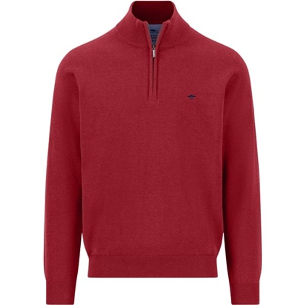 Fynch Hatton Troyer Quater Zip Superfine Sweater - Red - 3XL