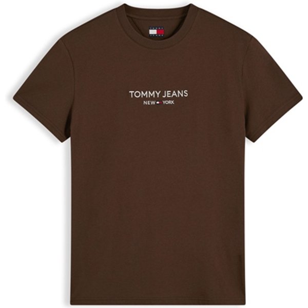 Tommy Jeans Slim Ny Linear Chest T-shirt - Brown - S
