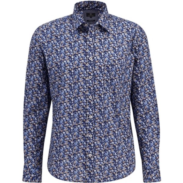 Fynch Hatton Print Shirt - Navy - M