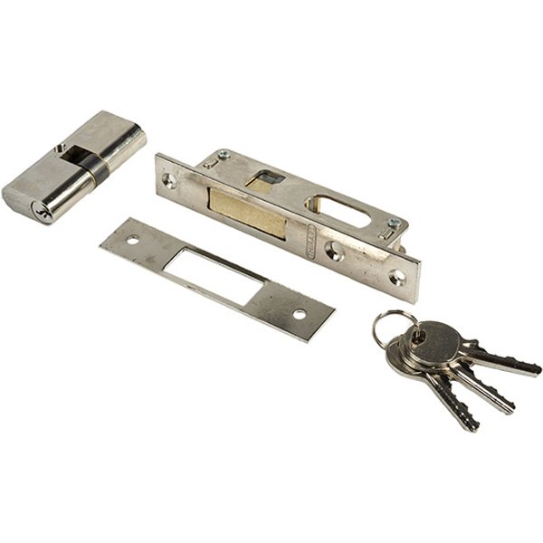 Cerradura puerta metálica cilind oval eje 15x90