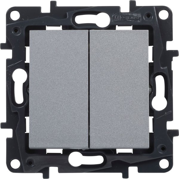 Conmutador doble aluminio legrand
